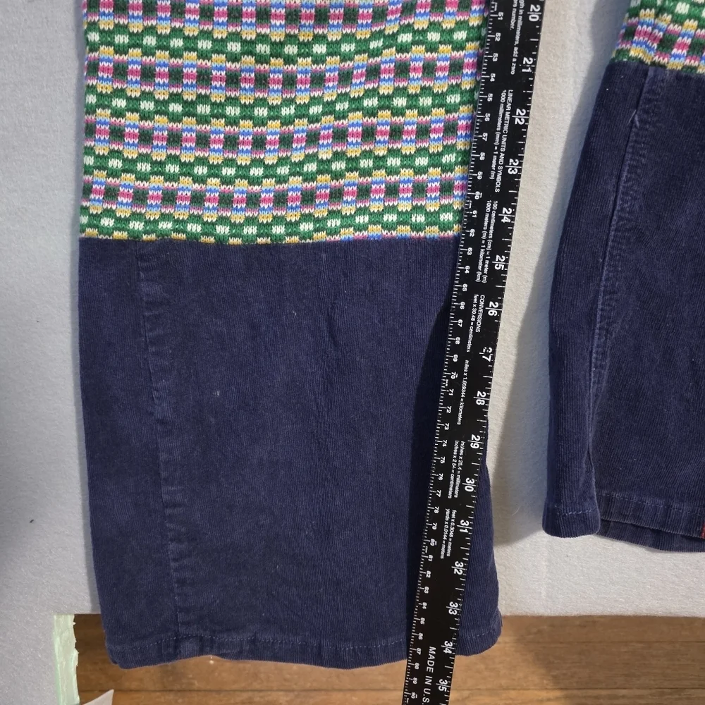 Modcloth Womens Rainbow With Me Corduroy Denim Overalls Size 8